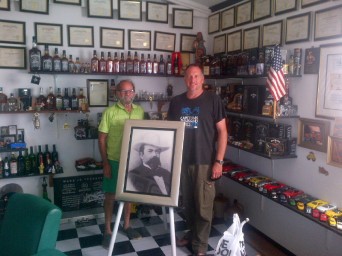 Johan Toerin at Eagles Nest Guesthouse and his collection of Jack Daniel